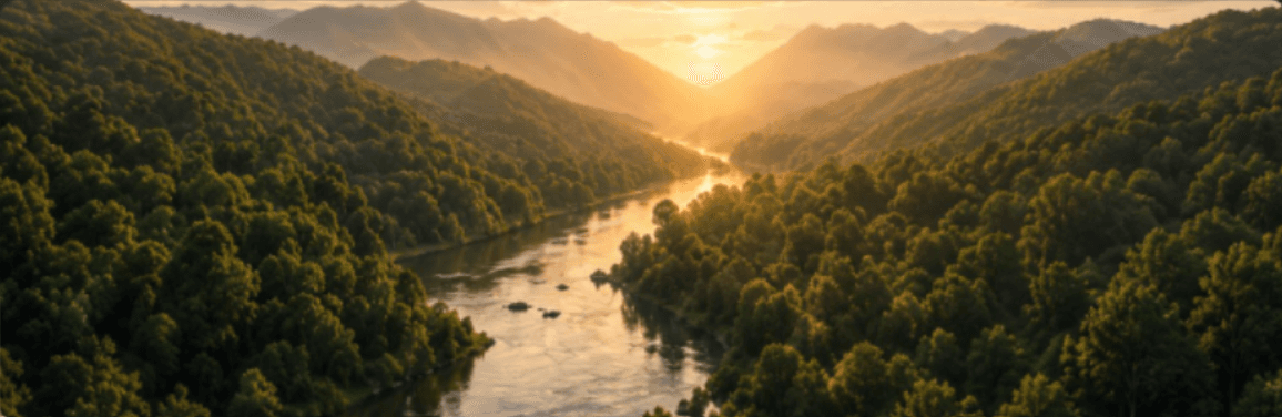 River valley at golden hour